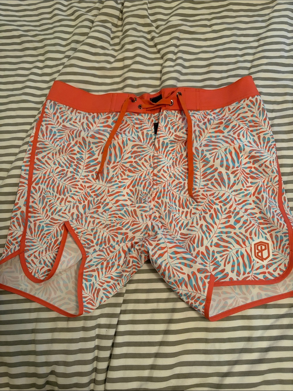 Born Primitive Coral, White & Light Blue Athletic Shorts